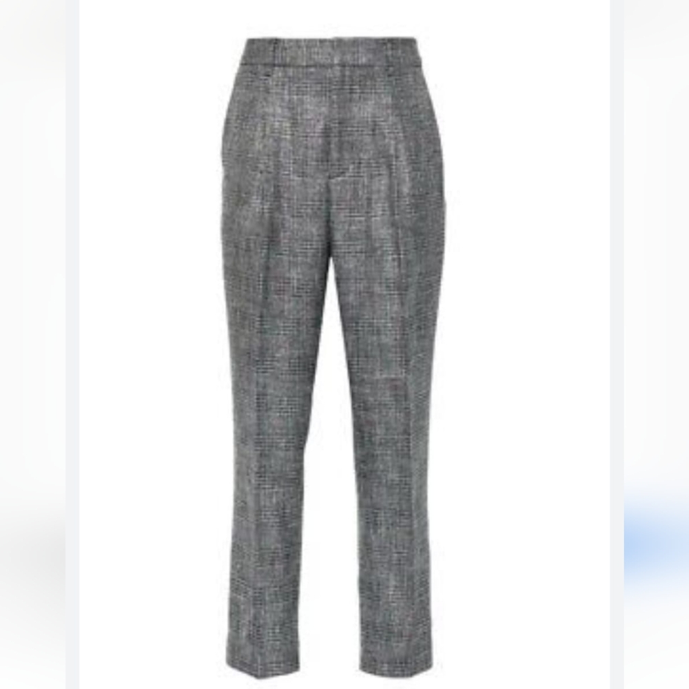 New All Saints High Waisted Astrid Sparkle Grey Plaid Pants